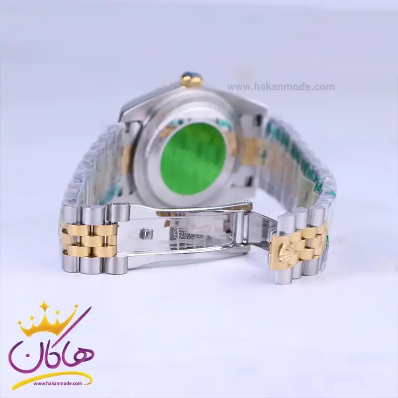 ساعت رولکس مردانه فلزی دیت جاست نقره ای طلایی 4043/41 — تصویر ۳