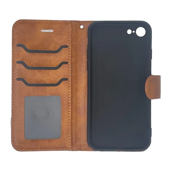 کیف چرمی کلاسوری آیفون SE 2020/7/8 بند دار — تصویر ۴