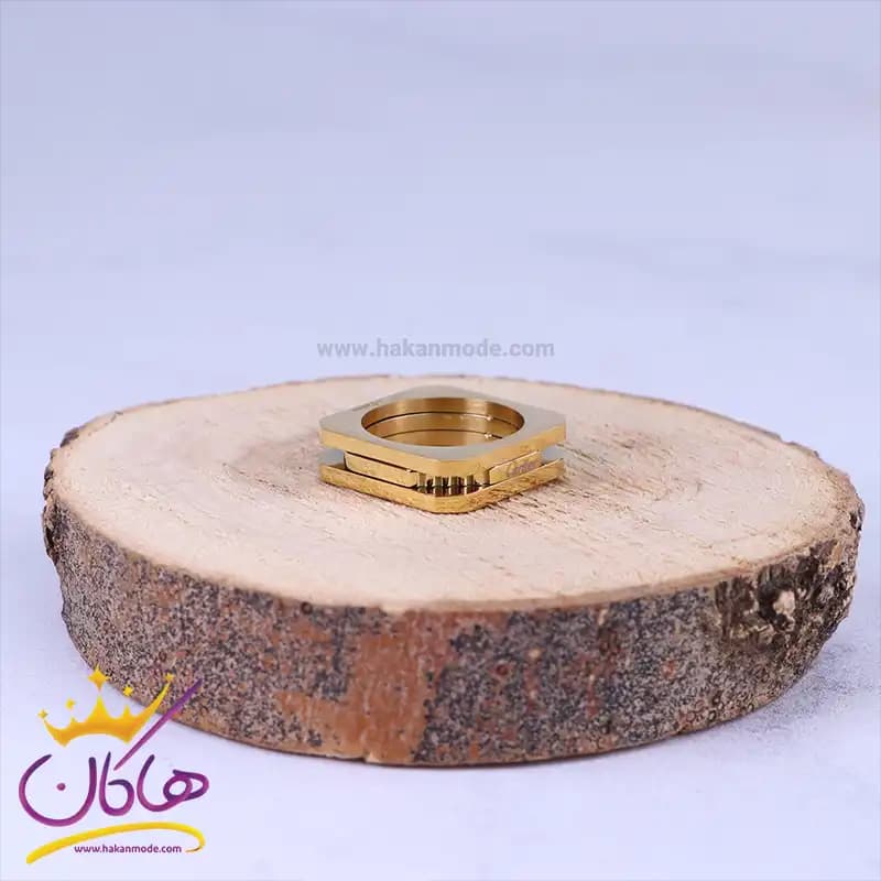 انگشتر استیل مردانه طلایی کارتیر st36104 — تصویر ۲