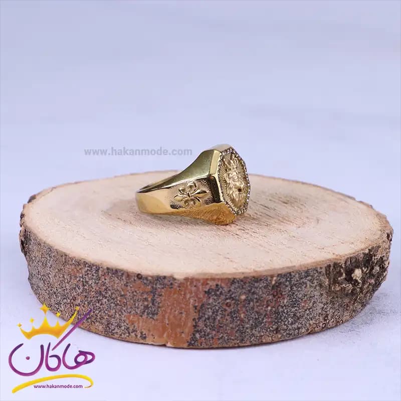 انگشتر استیل مردانه طرح شیر st36153 — تصویر ۲