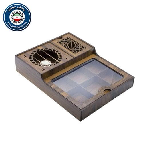 جعبه تی بگ چوبی وارمردار مستطیل