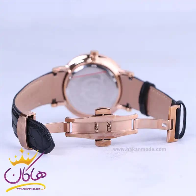 ساعت عقربه ای رومانسون مردانه بند چرم قاب رزگلد G 2090/6 — تصویر ۳