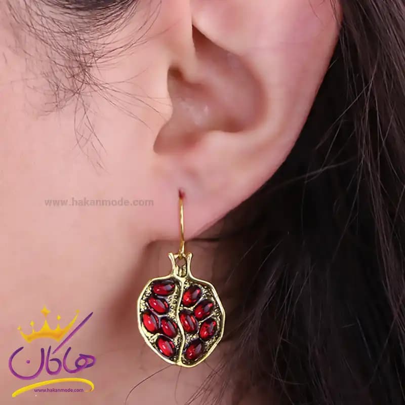 گوشواره زنانه استیل آویز انار cr45