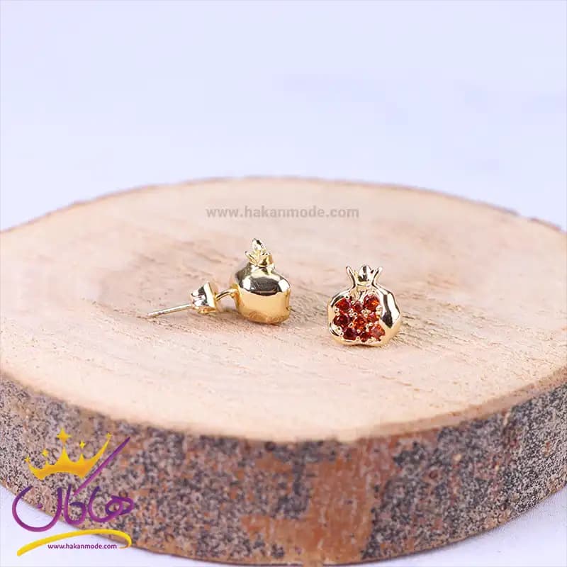 گوشواره زنانه استیل طرح انار cr74 — تصویر ۳