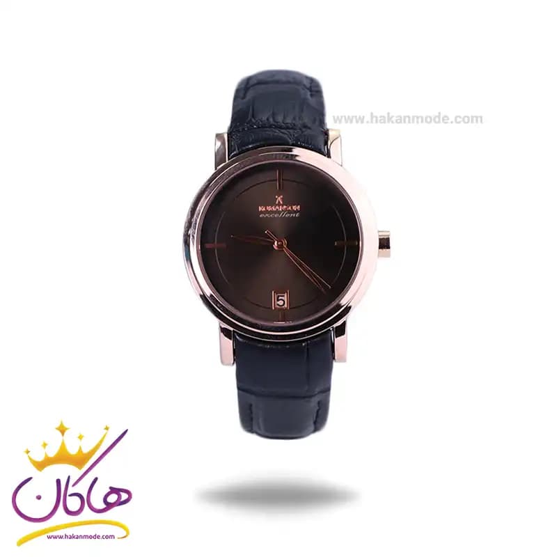 ساعت عقربه ای رومانسون زنانه بند چرم قاب رزگلد L2093/10
