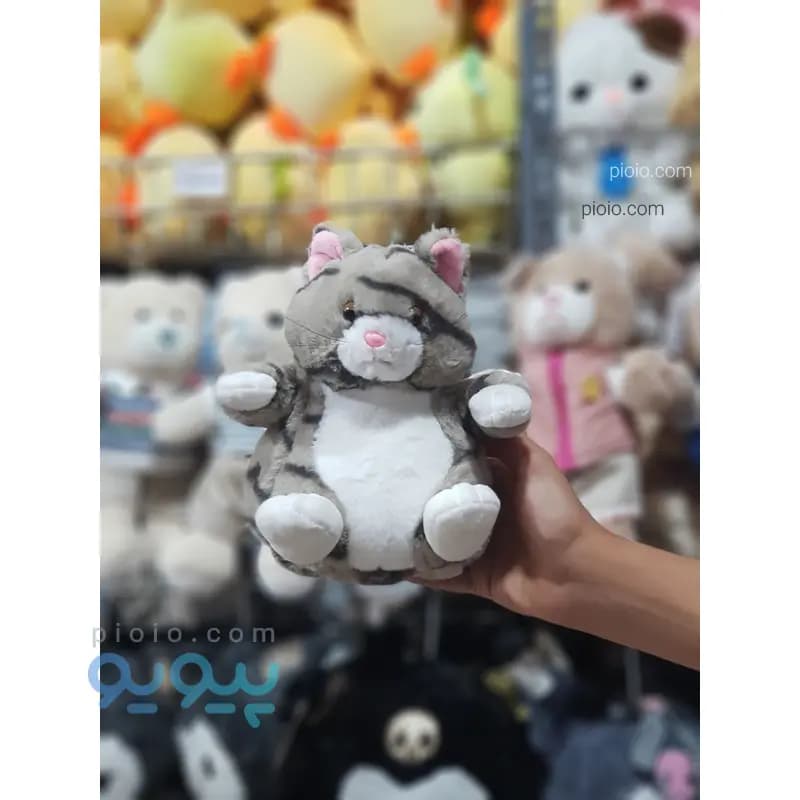 عروسک گربه پشمالو حراجی درجه یک (۲۵ سانتی‌متری)
