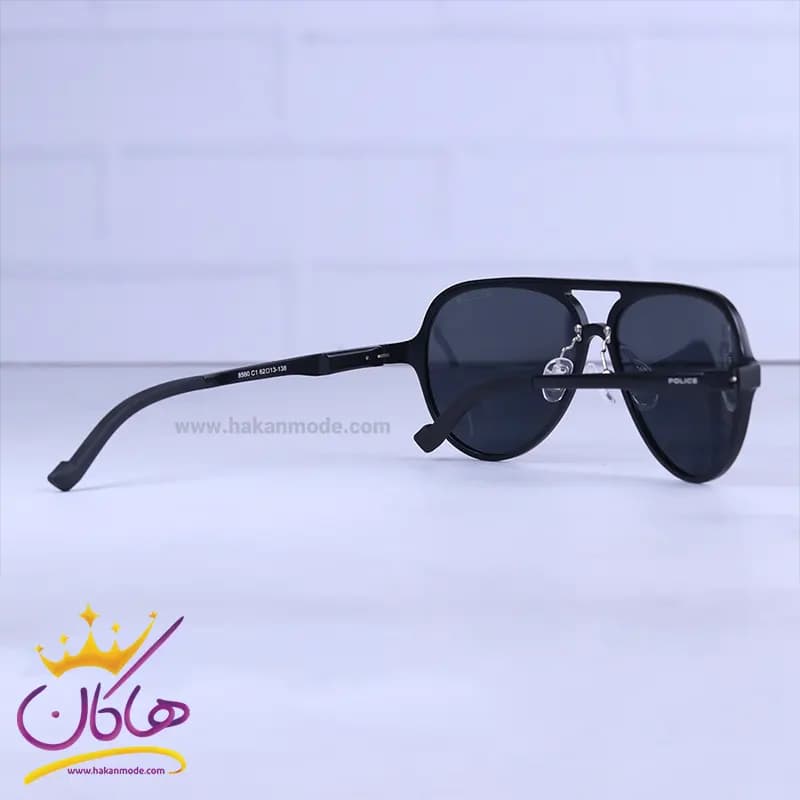 عینک آفتابی پلیس مردانه آلومینیومی مشکی خلبانی 8560/1 — تصویر ۴