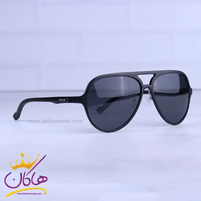عینک آفتابی پلیس مردانه آلومینیومی مشکی خلبانی 8560/1 — تصویر ۳