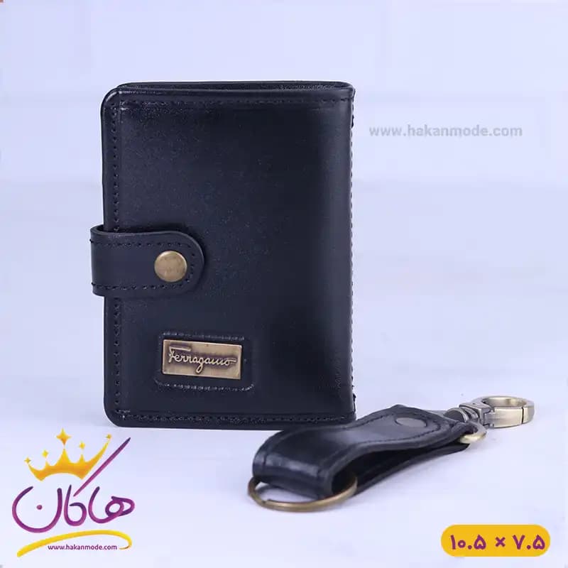 ست کیف جاکارتی و جاکلیدی چرم فراگامو 115 — تصویر ۳