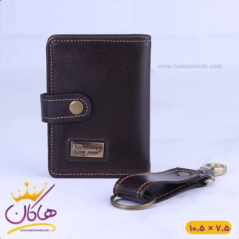 ست کیف جاکارتی و جاکلیدی چرم فراگامو 115 — تصویر ۴