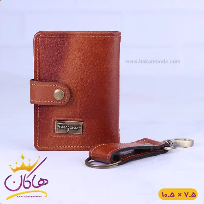 ست کیف جاکارتی و جاکلیدی چرم فراگامو 115 — تصویر ۵