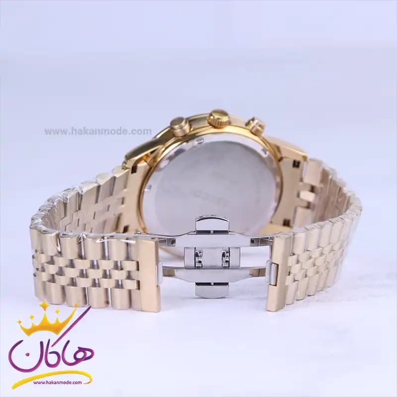 ساعت عقربه ای سیکو مردانه فلزی طلایی صفحه مشکی HT1389G/1 — تصویر ۳