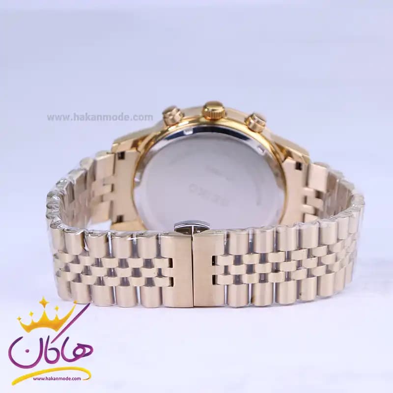 ساعت عقربه ای سیکو مردانه فلزی طلایی صفحه مشکی HT1389G/1 — تصویر ۲