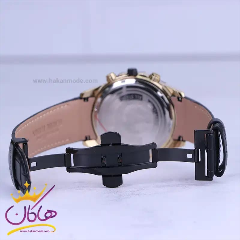 ساعت عقربه ای رومانسون مردانه بند چرم مشکی G2095/3 — تصویر ۳