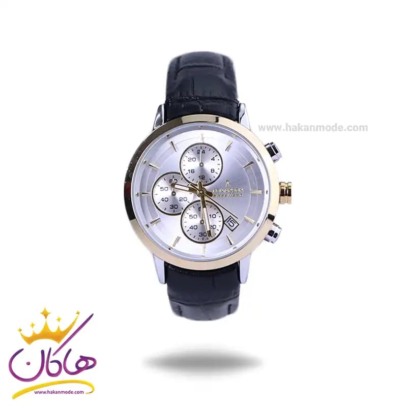 ساعت عقربه ای رومانسون زنانه بند چرم مشکی قاب طلایی L2097/3