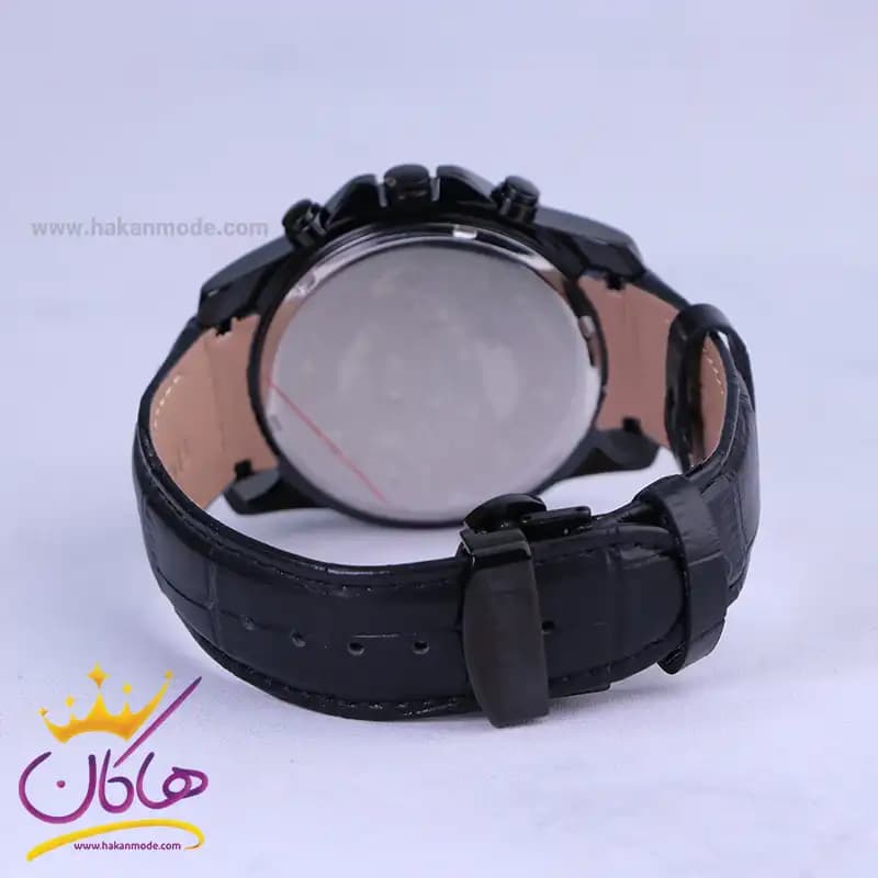 ساعت عقربه ای الگانس مردانه بند چرم مشکی G2097/1 — تصویر ۲