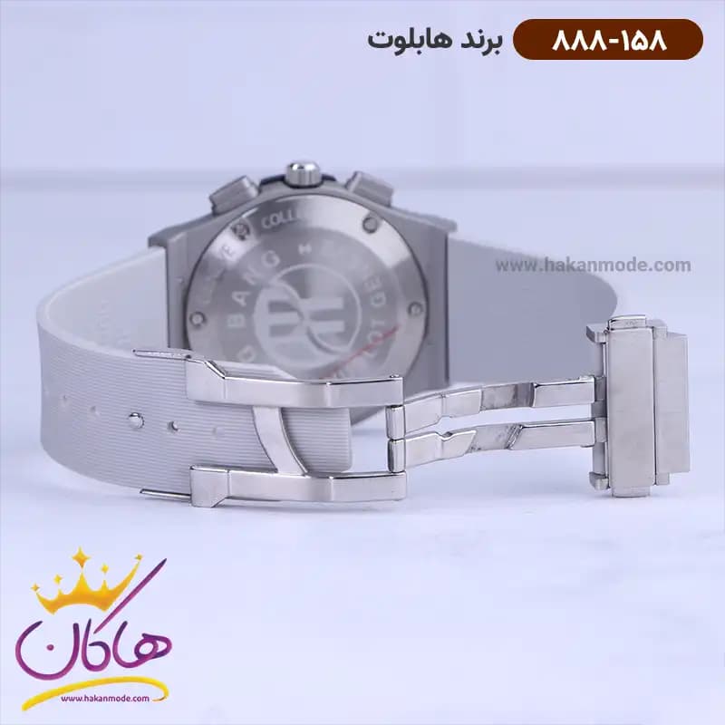 ساعت عقربه ای هابلوت مردانه بند رابر طوسی کرنوگراف 888/158 — تصویر ۳