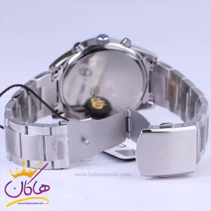 ساعت عقربه ای بیگوتی مردانه فلزی نقره ای صفحه سورمه ای BG.1.10561/3 همراه با جاکارتی — تصویر ۳