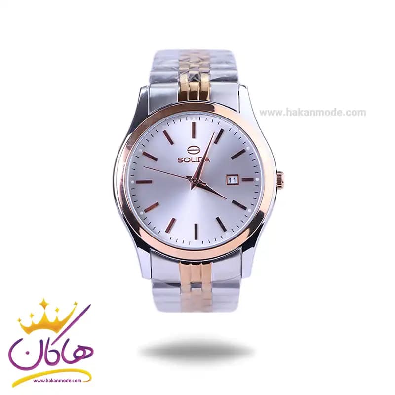 ساعت ست عقربه ای سولیدا استیل صفحه سفید 2136 — تصویر ۲