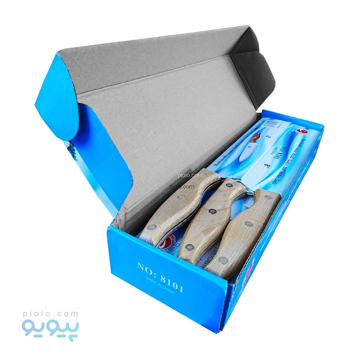 چاقو آشپزخانه دسته چوبی بزرگ کد 8101 تک و عمده — تصویر ۴