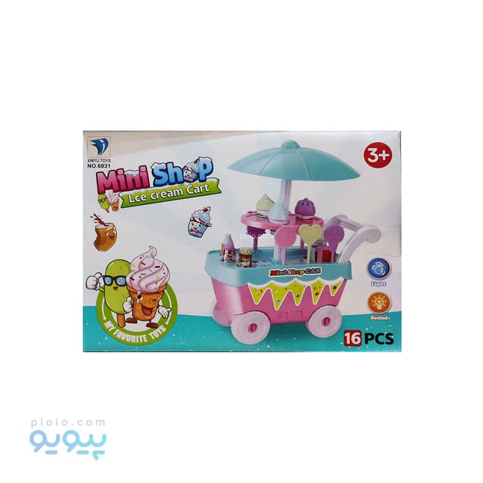 اسباب بازی چرخ دستی بستنی فروشی آیتم 6831 تک و عمده — تصویر ۶