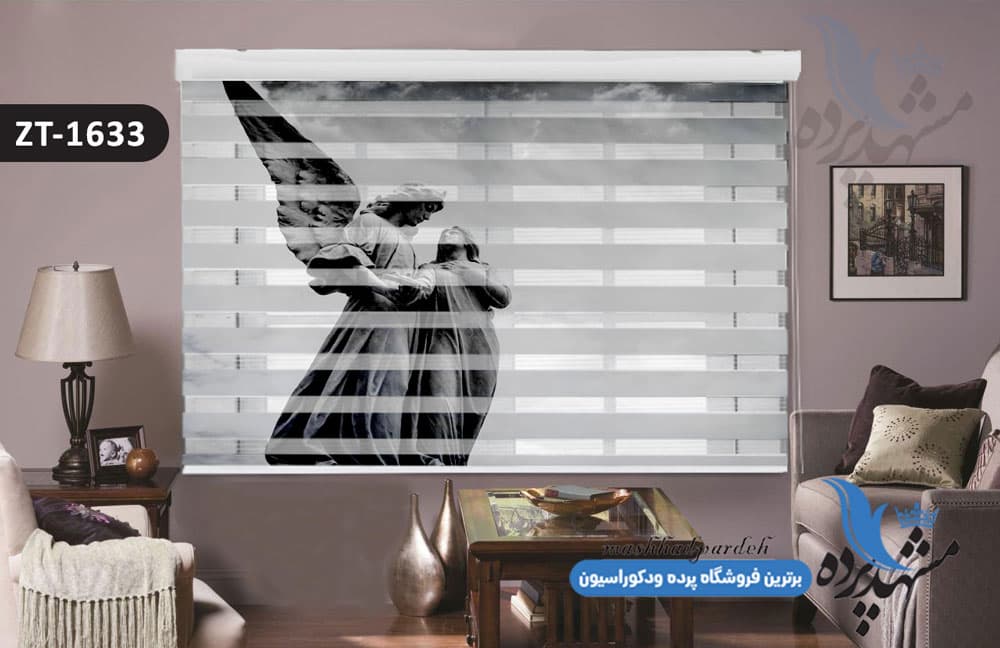 پرده زبرا تصویری چاپی طرح مجسمه مادر کد ZT1633