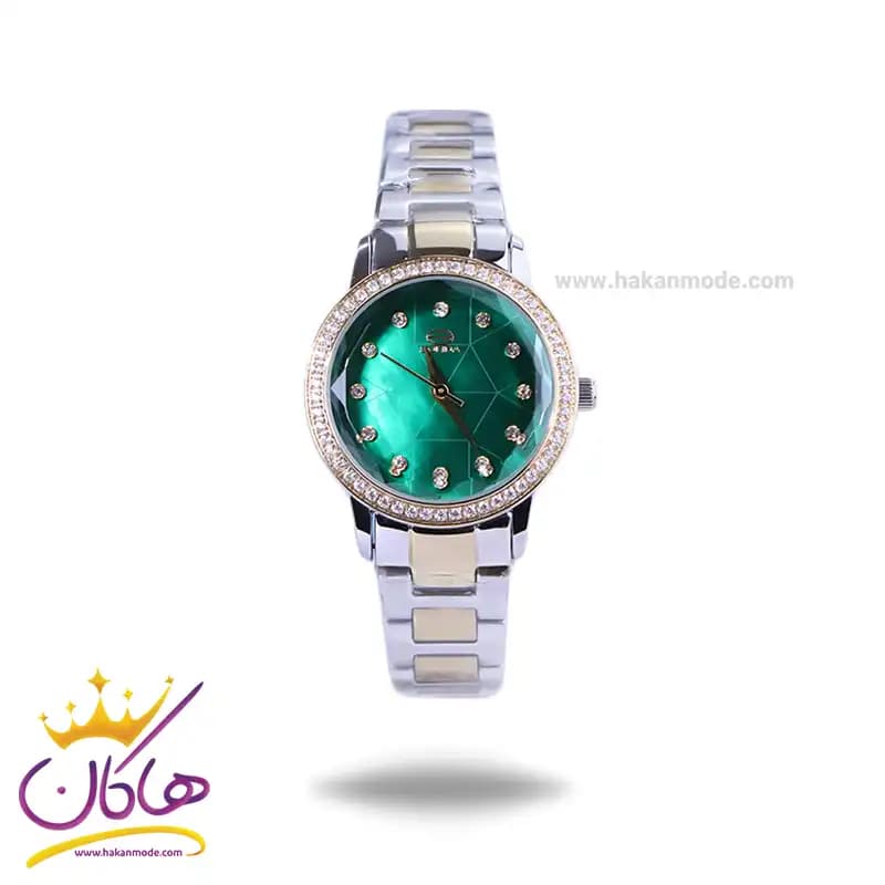 ساعت مچی سولیدا زنانه استیل نقره ای طلایی صفحه سبز S4132/7