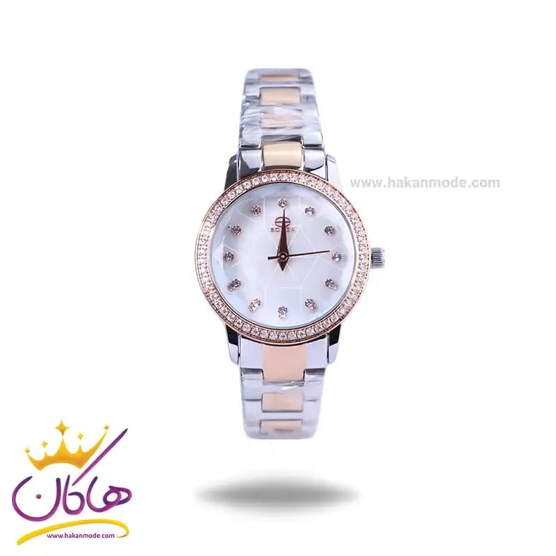 ساعت مچی سولیدا زنانه استیل نقره ای رزگلد صفحه سفید S 4132/8