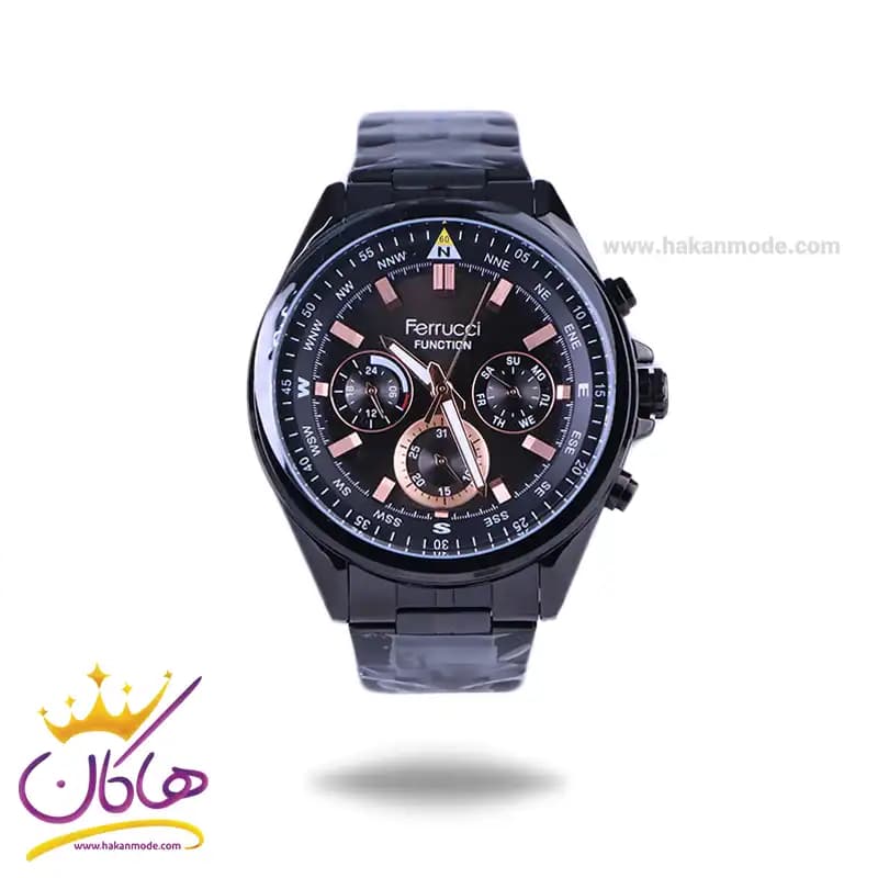 ساعت عقربه ای فروچی مردانه فلزی مشکی FC03323/03