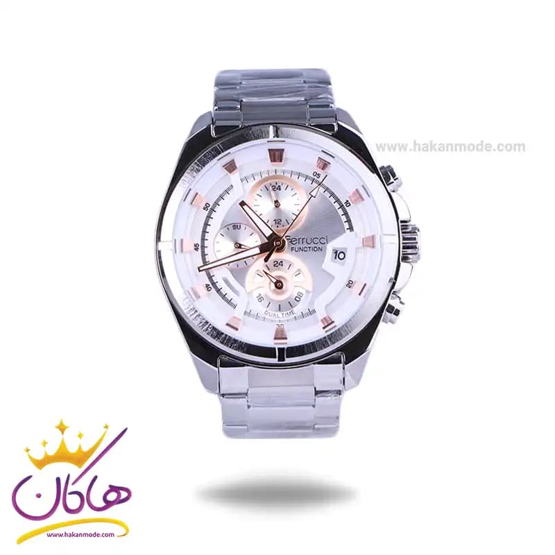 ساعت عقربه ای فروچی مردانه فلزی نقره ای صفحه سفید FC03273/03