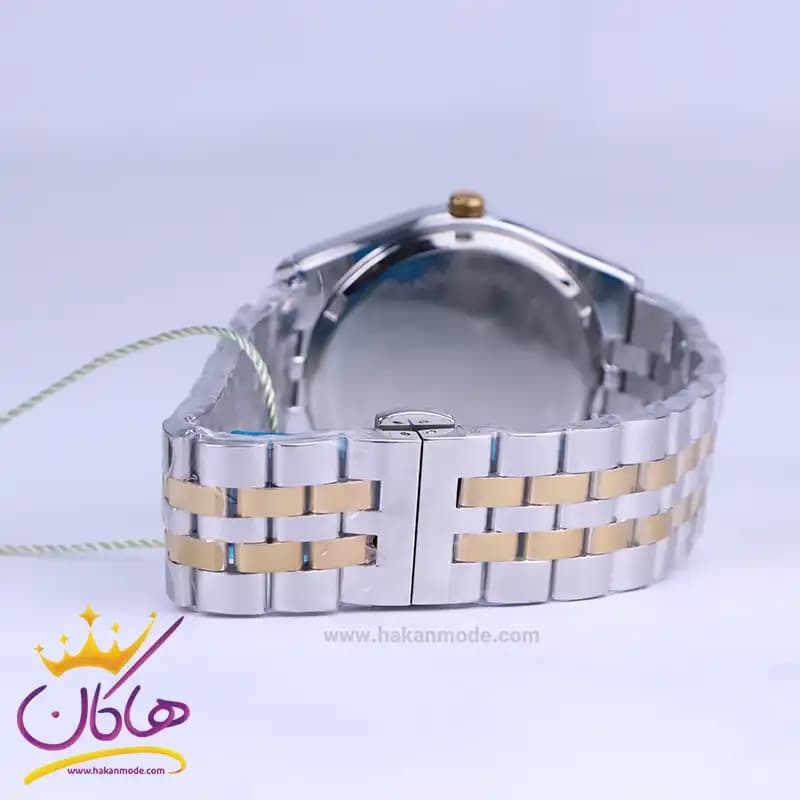 ساعت مچی ست سولیدا استیل نقره ای طلایی صفحه سفید 2140 — تصویر ۷