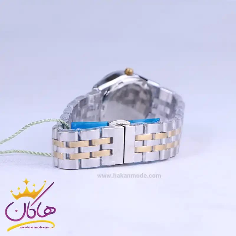 ساعت مچی ست سولیدا استیل نقره ای طلایی صفحه سفید 2140 — تصویر ۴