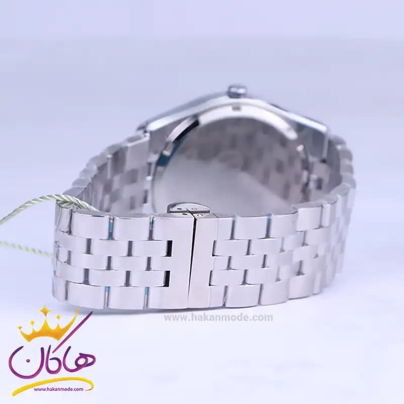 ساعت عقربه ای سولیدا ست بند استیل نقره ای صفحه مشکی 2140 — تصویر ۳