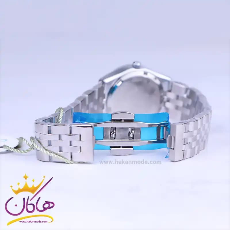 ساعت عقربه ای سولیدا ست بند استیل نقره ای صفحه مشکی 2140 — تصویر ۷
