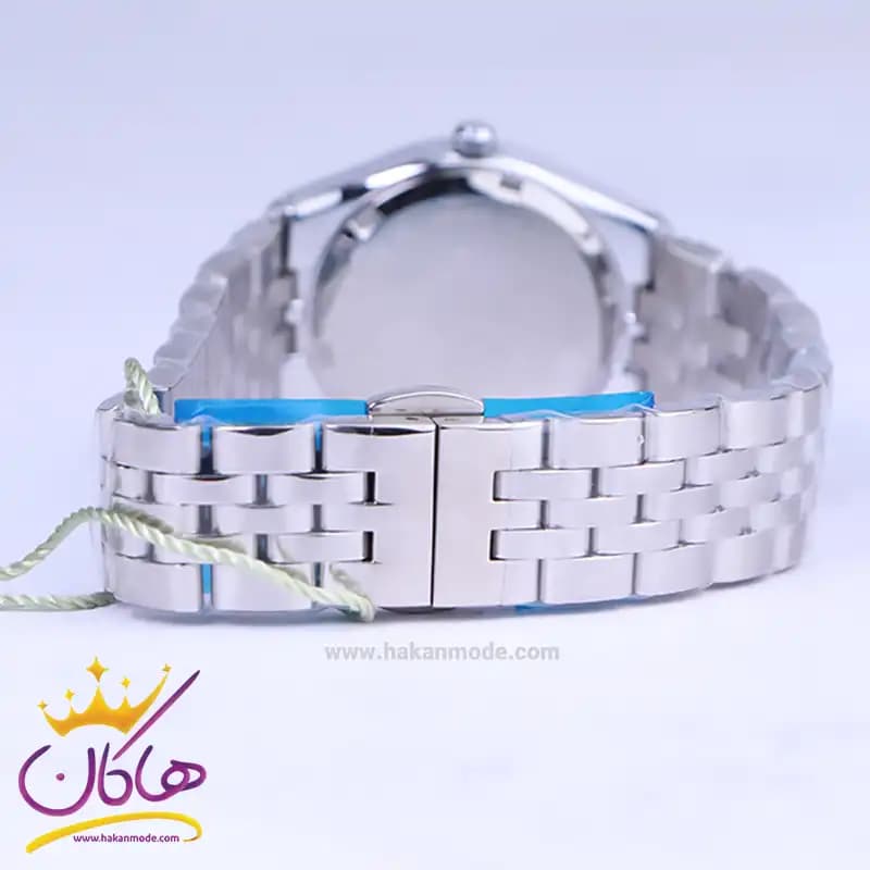ساعت عقربه ای سولیدا ست بند استیل نقره ای صفحه مشکی 2140 — تصویر ۶