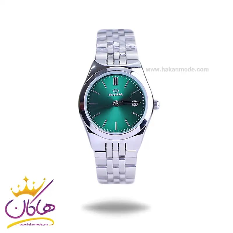 ساعت مچی سولیدا ست بند استیل نقره ای صفحه سبز 2140 — تصویر ۵