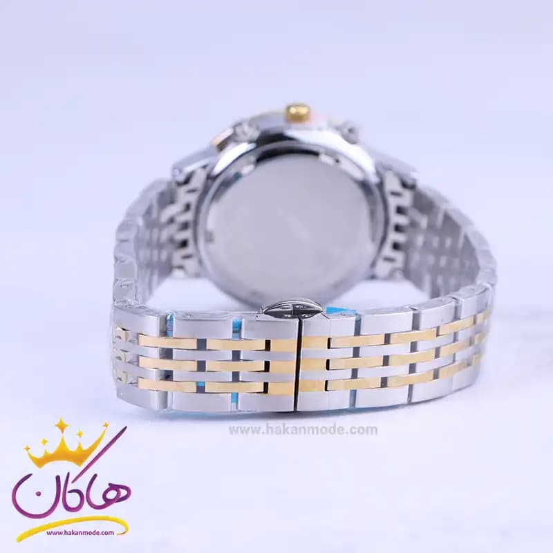 ساعت مچی سیکو زنانه فلزی نقره ای طلایی صفحه سورمه ای 4200/4 — تصویر ۳