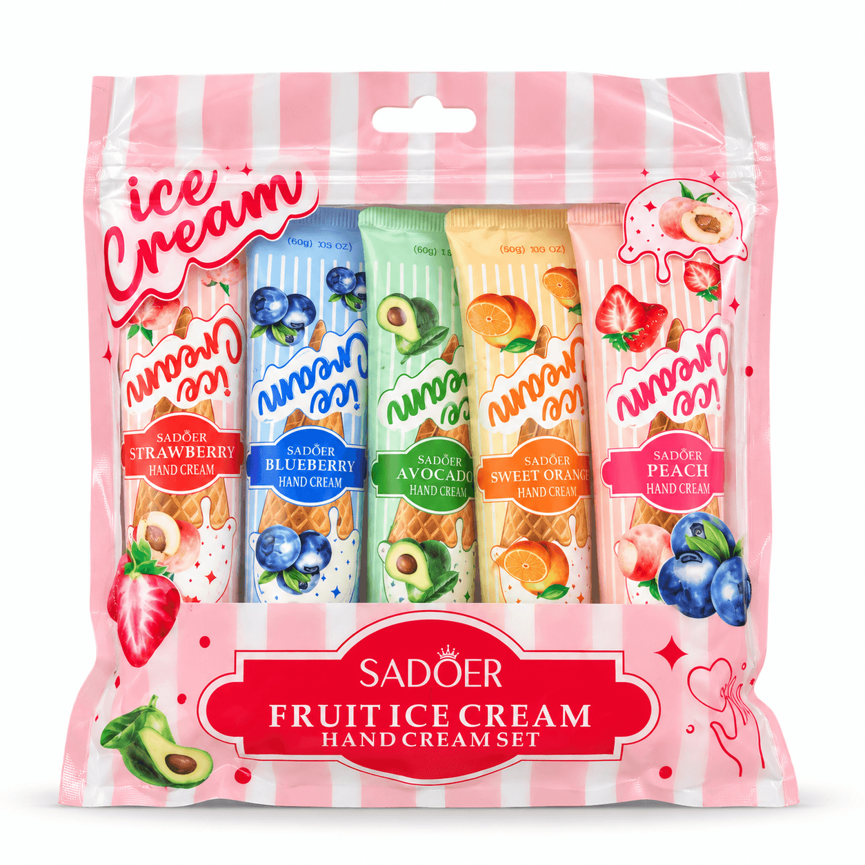 ست ۵ عددی کرم دست SADOER Fruit Ice Cream