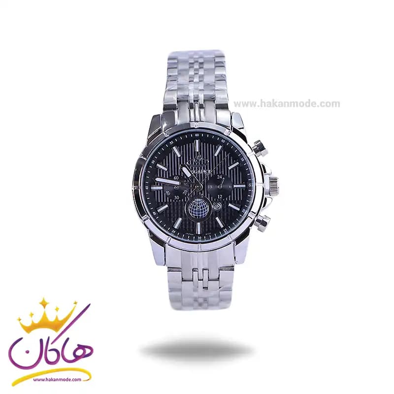 ساعت مچی الگانس زنانه فلزی نقره ای صفحه مشکی 4200/10