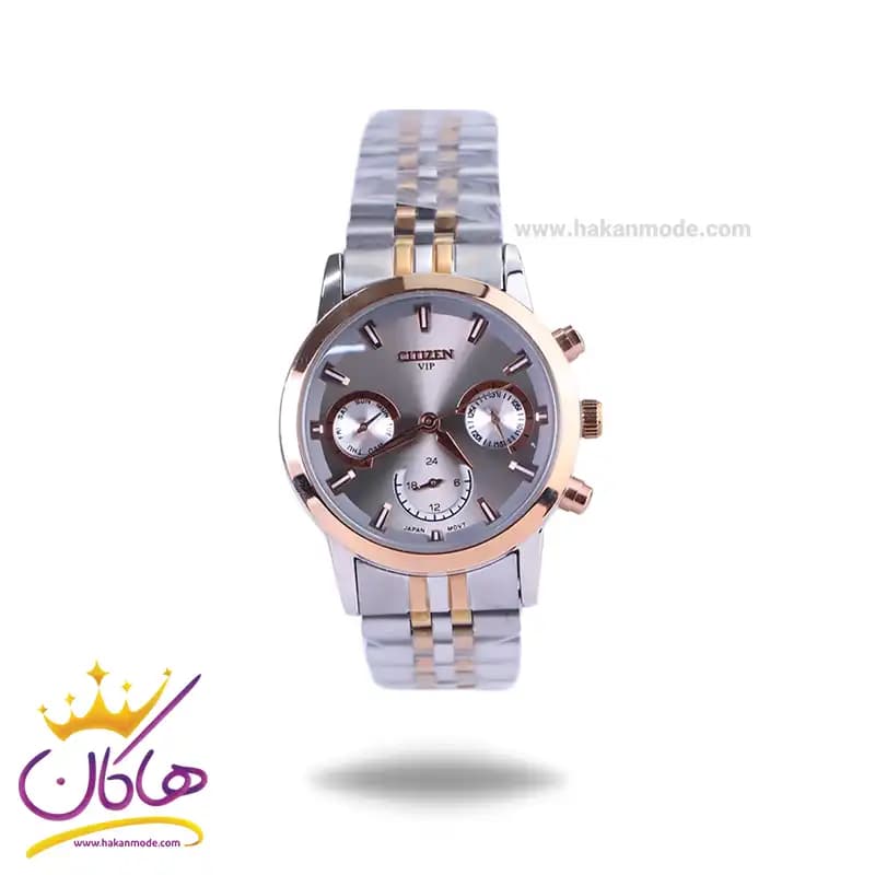 ساعت مچی عقربه ای سیتیزن زنانه فلزی نقره ای رزگلد L22052/2