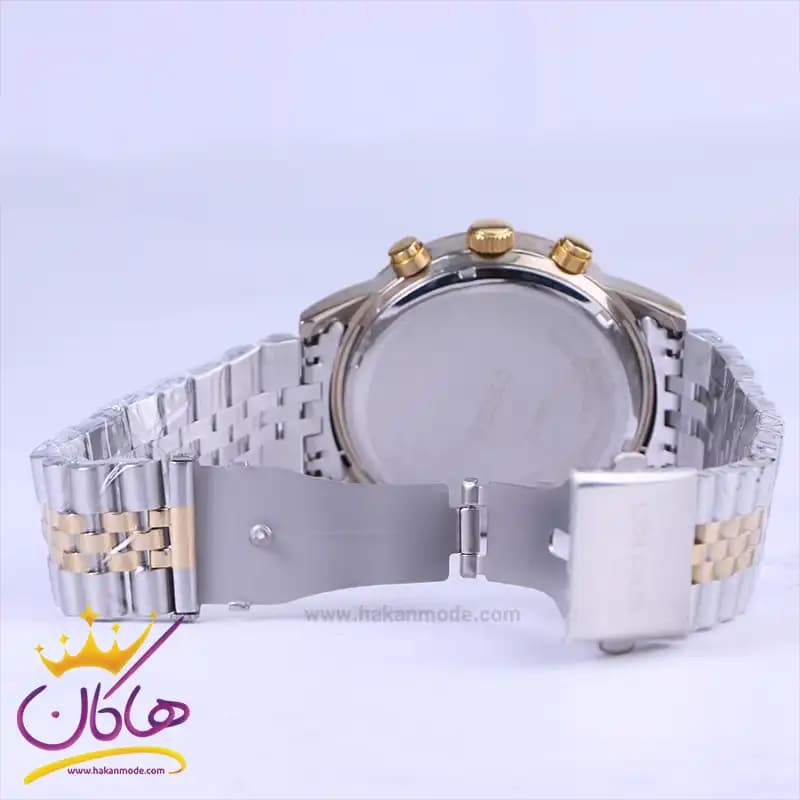 ساعت عقربه ای سیکو مردانه فلزی نقره ای طلایی صفحه سفید G22053/3 — تصویر ۳
