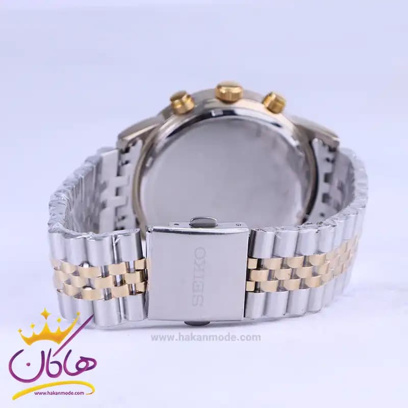 ساعت عقربه ای سیکو مردانه فلزی نقره ای طلایی صفحه سفید G22053/3 — تصویر ۲