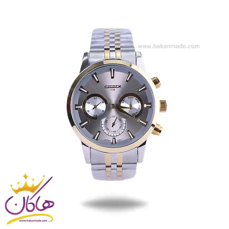 ساعت مچی سیتیزن مردانه فلزی نقره ای طلایی G22052/4