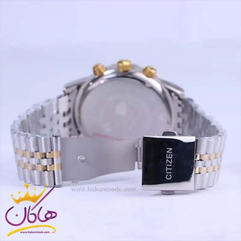 ساعت مچی سیتیزن مردانه فلزی نقره ای طلایی G22052/4 — تصویر ۳