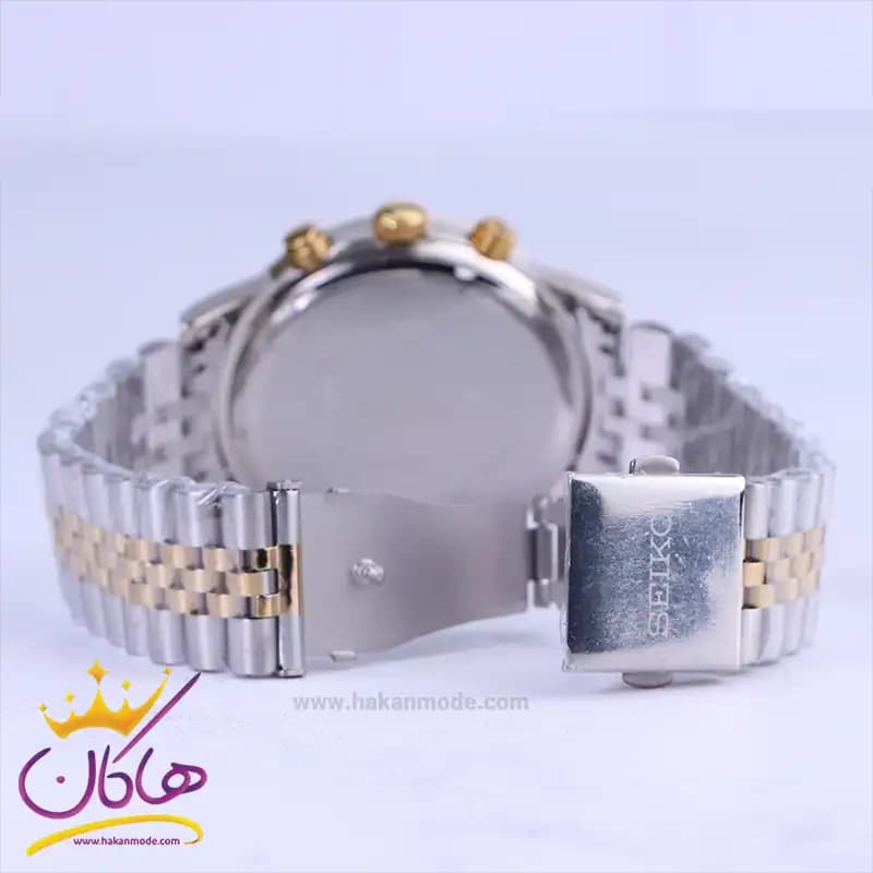 ساعت مچی سیکو مردانه فلزی نقره ای طلایی G22054/1 — تصویر ۳