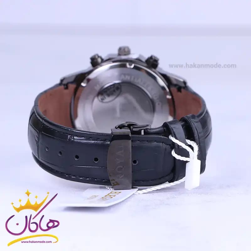 ساعت الگانس رویال مردانه بند چرم صفحه قهوه ای ER2124/2 — تصویر ۲