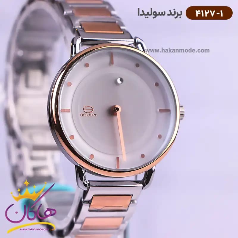 ساعت سولیدا زنانه فلزی نقره ای رزگلد 4127/7 — تصویر ۲