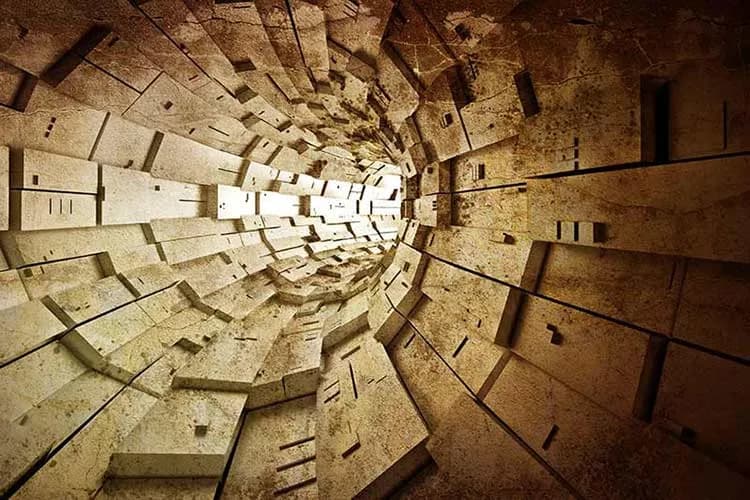 پوستر سه بعدی تونل چوبی