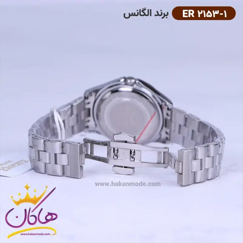 ساعت الگانس زنانه بند استیل نقره ای صفحه سبز ER 2153/1 — تصویر ۲