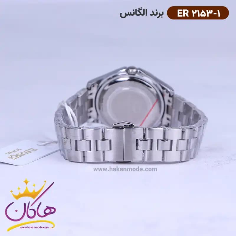 ساعت الگانس زنانه بند استیل نقره ای صفحه سبز ER 2153/1 — تصویر ۳